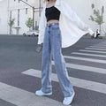 High-Waisted Wide-Leg Jeans for Women, 2023 Summer New Thin Loose Straight-Leg Versatile Petite Floor-Length Pants