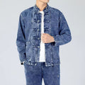 Men's Tang Suit Set with Denim Jacket, Spring and Autumn Long-Sleeved Chinese-Style Jacket
