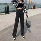 High-Waisted Wide-Leg Jeans for Women, 2023 Summer New Thin Loose Straight-Leg Versatile Petite Floor-Length Pants